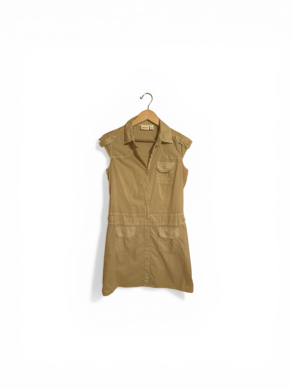 Mossimo Beige Utility Shirt Dress Women’s Size Small